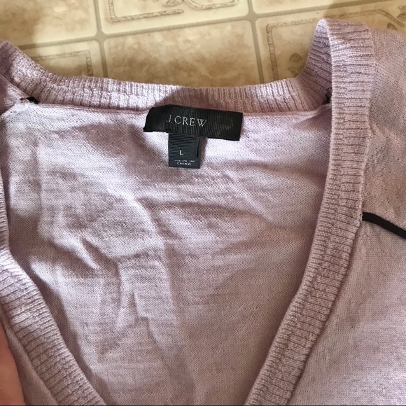 JCrew Collection lilac tipped sweater, size L - Picture 2 of 2